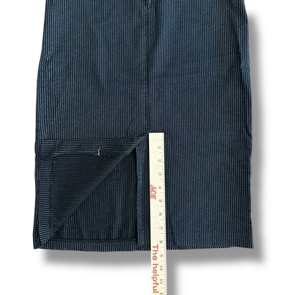 Vintage Y2K Lipsy Black Pinstripe Strapless Buckle Dress Made in USA, Size Small - Picture 4 of 8